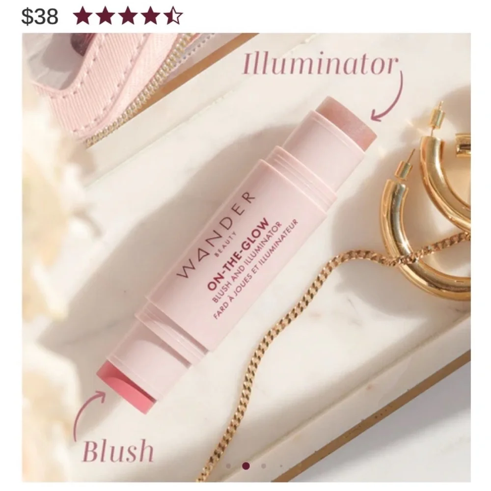 Wander Beauty On-the-Glow Blush and Illuminator Nude Soft Glow NIB